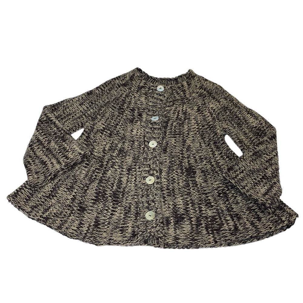 Cardigan; 7% ALPACA, 25% WOOL, fluffy, Flattering Silhouette Button Down Sweater